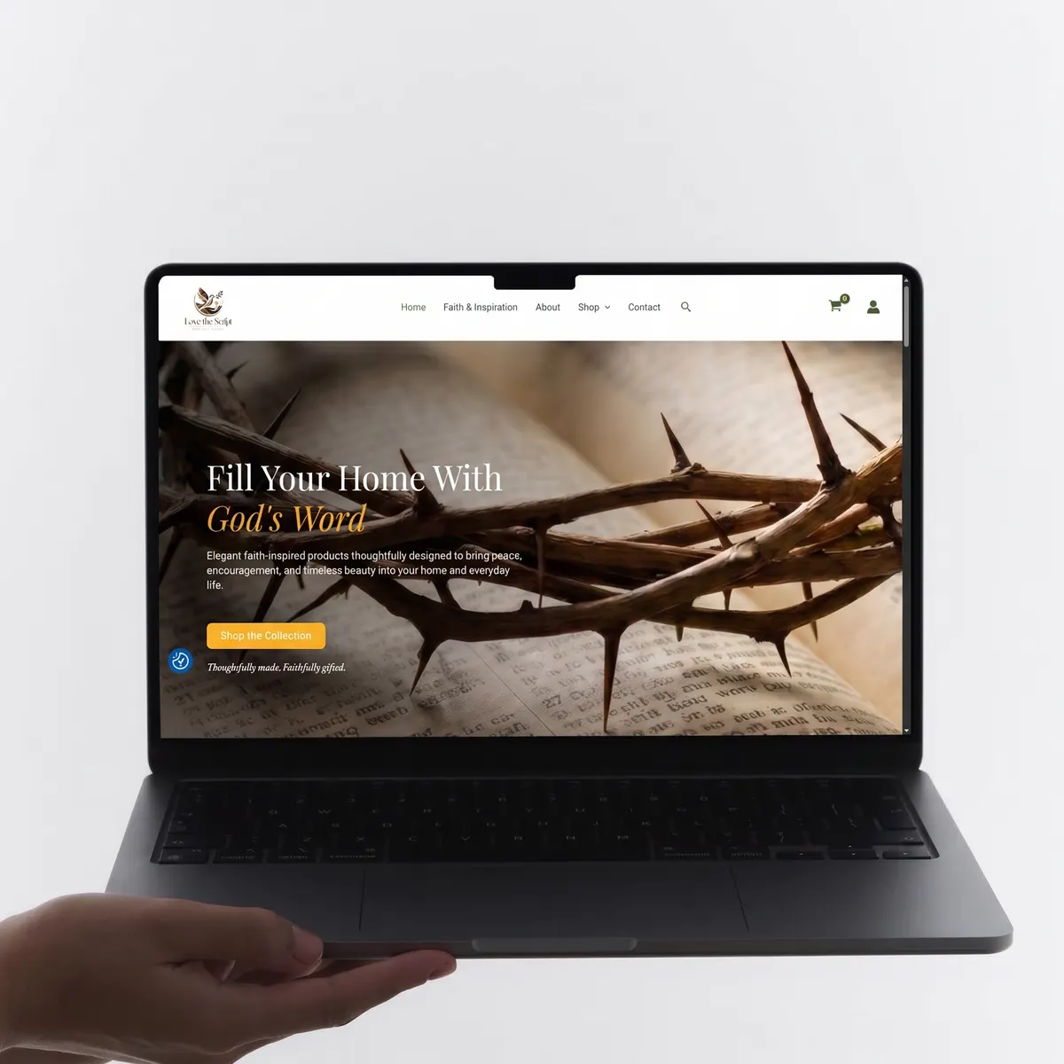 Love The Script website shown on a laptop